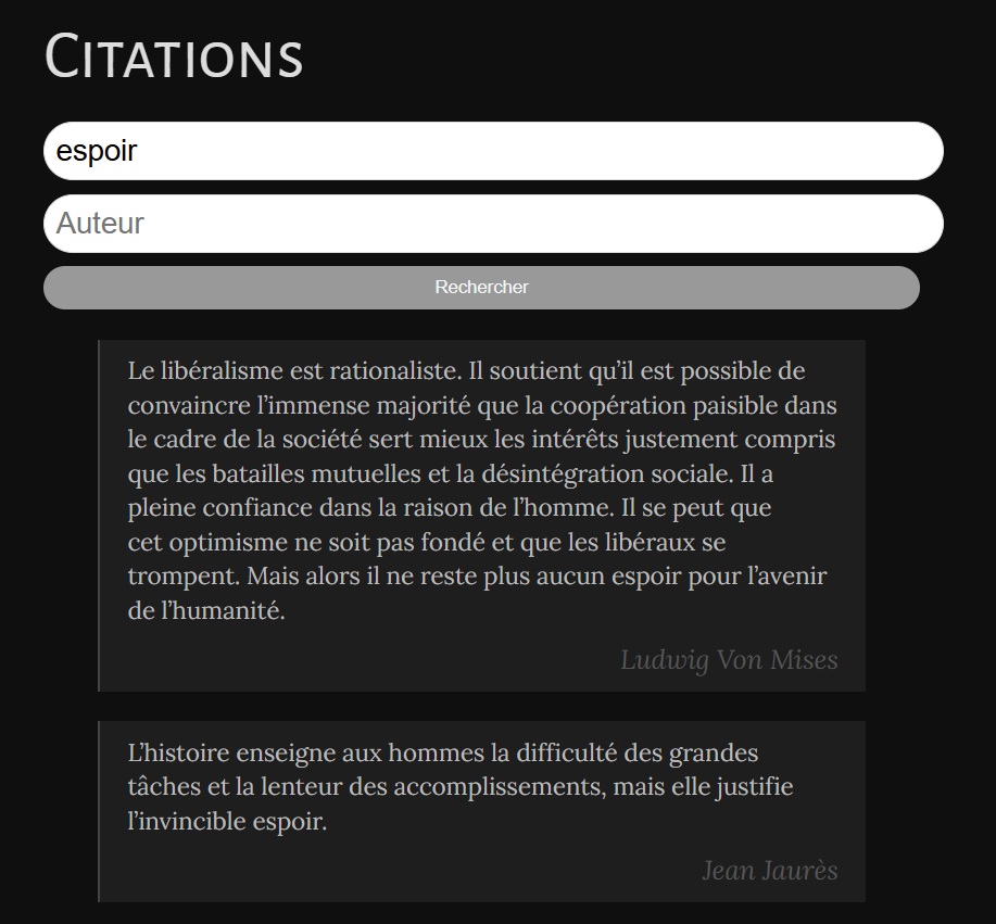 Ma page de citations (plugin fait par Grok)
